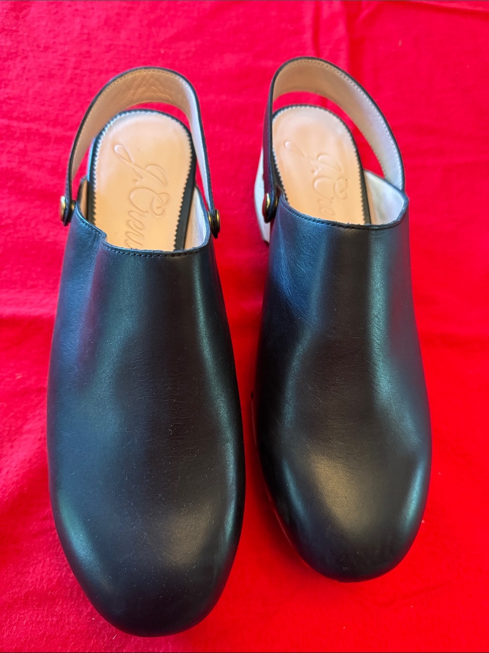 J Crew  black clogs